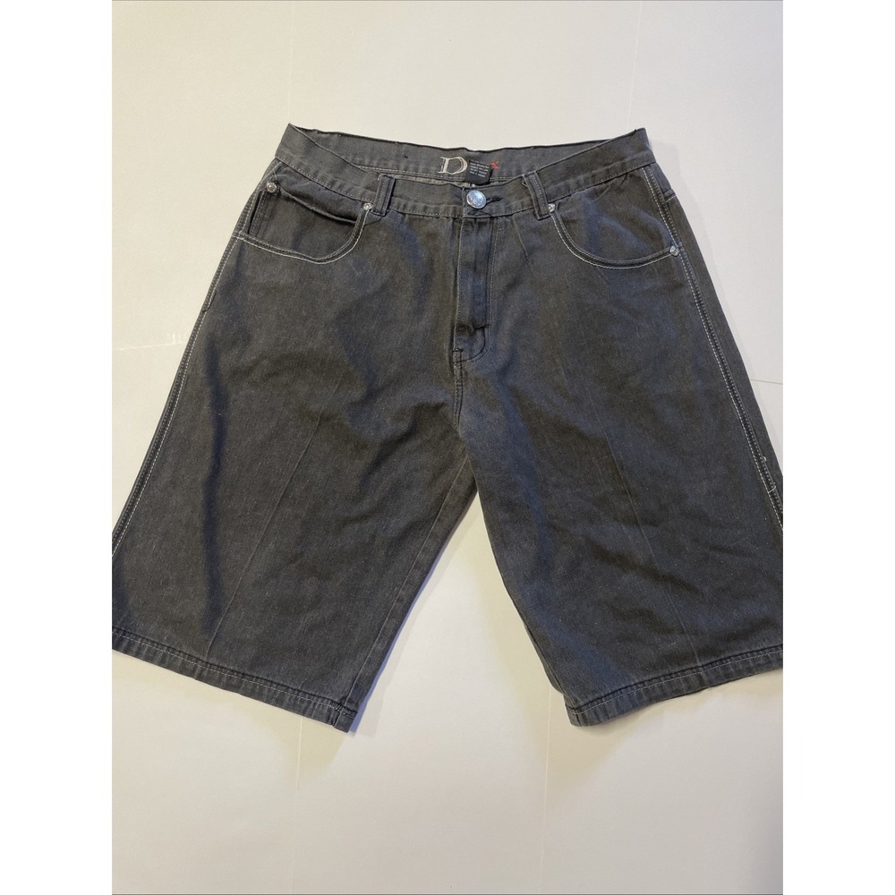 Y2K Vintage Jorts Dmax Black Sand Denim Baggy Shorts Mens Size 40 Hip Hop Black